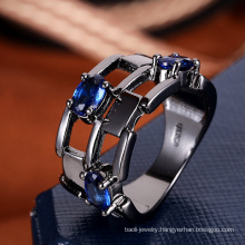 Women accessories china fashion ring sapphire blue stone ring model